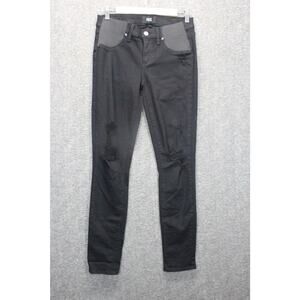 Paige Maternity Jeans Womens Size 27 Black Verdugo Ultra Skinny Stretch Distress